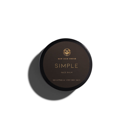 "Simple gezichtsbalm: Wondermiddel voor eczeem, littekens, dermatitis. Kalmerend, voedend, herstellend. Ook ideaal voor heren."