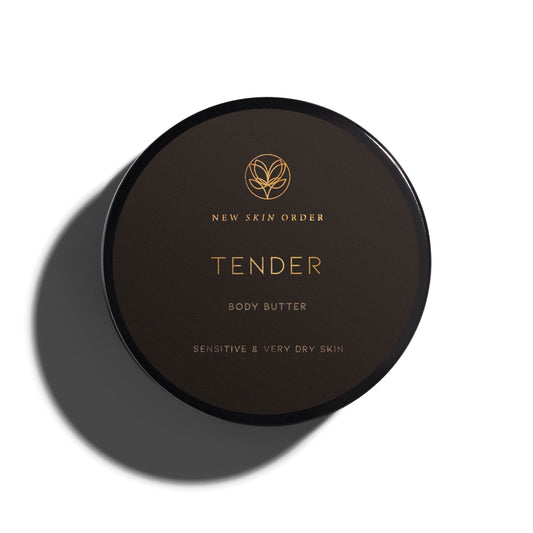 Tender bodybutter. Kalmeert, verzorgt en herstelt de zeer droge en gevoelige huid. Ontdek natuurlijke verlichting en voeding voor de huid.